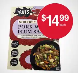 Australian Butchers Store Yun's Pork Plum Sauce Stir Fry Kit offer