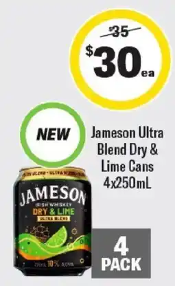 Liquorland Jameson Ultra Blend Dry & Lime Cans offer