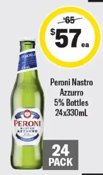 Liquorland Peroni Nastro Azzurro 5% Bottles offer