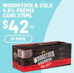 IGA Woodstock & cola 4.8% premix cans offer