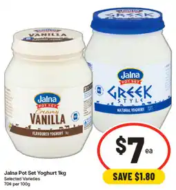 IGA Jalna Pot Set Yoghurt offer