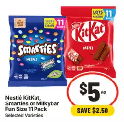 IGA Nestlé KitKat, Smarties or Milkybar Fun Size offer