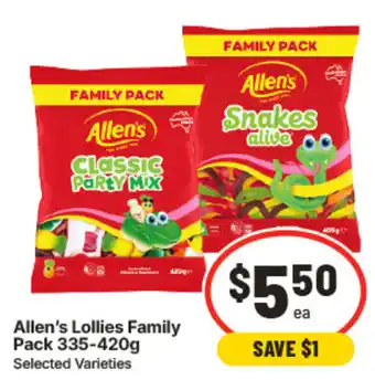 IGA Allen's Lollies Family Pack offer