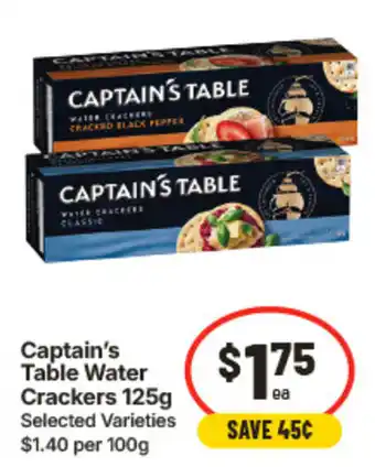 IGA Captain's Table Water Crackers offer