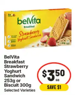 IGA BelVita Breakfast Strawberry Yoghurt Sandwich or Biscuit offer