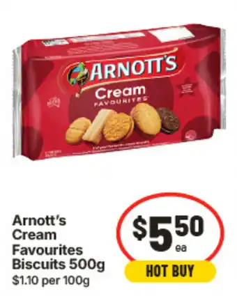 IGA Arnott's Cream Favourites Biscuits offer
