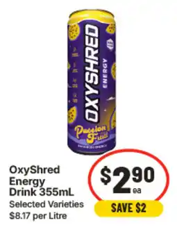 IGA OxyShred Energy Drink offer