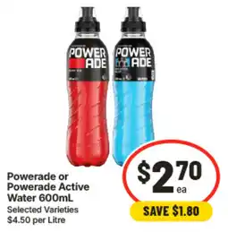 IGA Powerade or Powerade Active offer