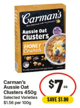 IGA Carman's Aussie Oat Clusters offer