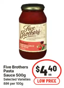 IGA Five Brothers Pasta Sauce offer