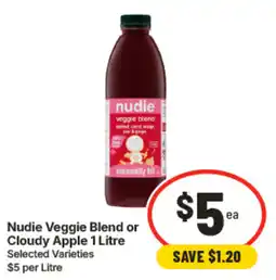 IGA Nudie Veggie Blend or Cloudy Apple offer