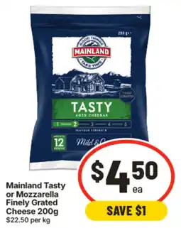 IGA Mainland Tasty or Mozzarella Finely Grated Cheese offer