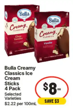IGA Bulla Creamy Classics Ice Cream Sticks offer