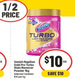 IGA Vanish Napisan Gold Pro Turbo Stain Remover Powder offer