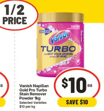 IGA Vanish Napisan Gold Pro Turbo Stain Remover Powder offer