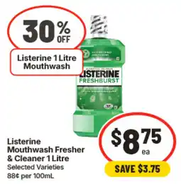 IGA Listerine Mouthwash Fresher & Cleaner offer