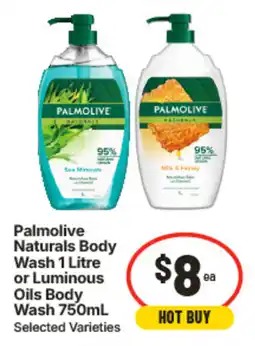 IGA Palmolive Naturals Body Wash or Luminous Oils Body Wash offer