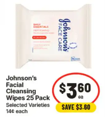 IGA Johnson's Facial Cleansing Wipes offer