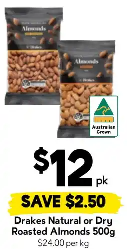 Drakes Drakes Natural or Dry Roasted Almonds offer
