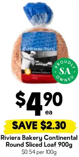 Drakes Riviera Bakery Continental Round Sliced Loaf offer