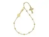 Bevilles Jewellery 9ct Yellow Gold Rosary Bead And Rolo Bead Religious Bracelet 19cm offer