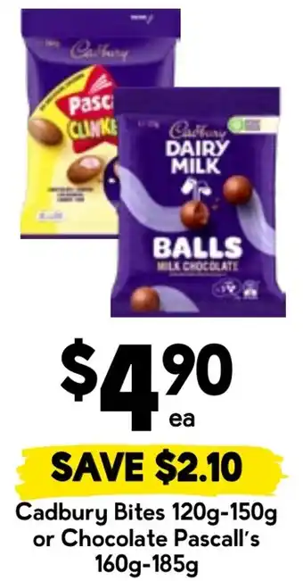 Drakes Cadbury Bites or Chocolate Pascall's offer