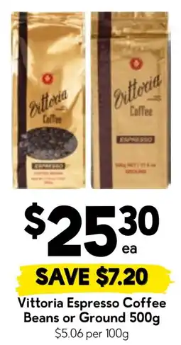 Drakes Vittoria Espresso Coffee Beans or Ground offer