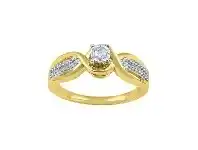 Bevilles Jewellery 9ct Yellow Gold 0.18ct Diamond Miracle Set Ring offer