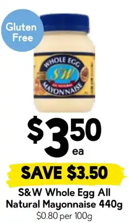 Drakes S&W Whole Egg All Natural Mayonnaise offer