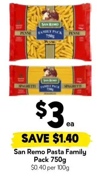 Drakes San Remo Pasta Family Pack offer