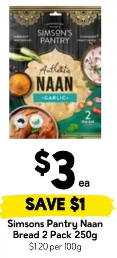 Drakes Simsons Pantry Naan Bread offer