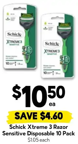 Drakes Schick Xtreme 3 Razor Sensitive Disposable offer