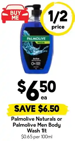 Drakes Palmolive Naturals or Palmolive Men Body Wash offer