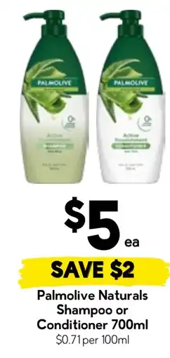 Drakes Palmolive Naturals Shampoo or Conditioner offer