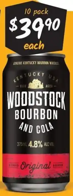 Woodstock bourbon and cola