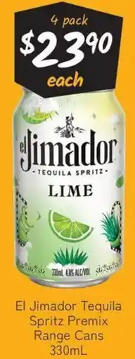 Cellarbrations El Jimador Tequila Spritz Premix Range Cans offer