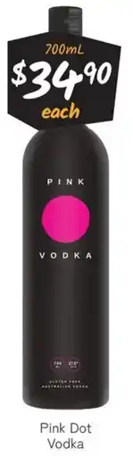 Cellarbrations Pink Dot Vodka offer