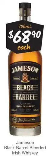 Cellarbrations Jameson Black Barrel Blended Irish Whiskey offer