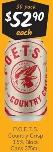 Cellarbrations P.O.E.T.S. Country Crisp 3.5% Block Cans offer