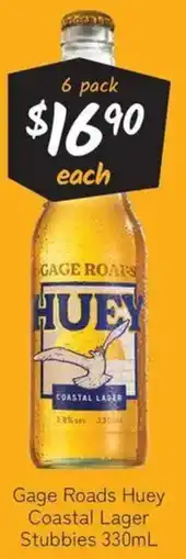 Cellarbrations Gage Roads Huey Coastal Lager Stubbies offer