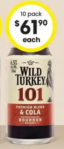The Bottle O Wild Turkey 101 6.5% Premix Range Cans offer