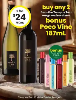 The Bottle O Tempus Two Varietal Series Range offer