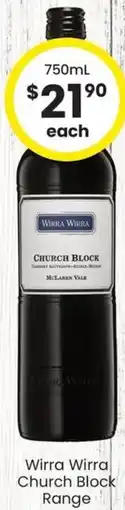 The Bottle O Wirra Wirra Church Block Range offer