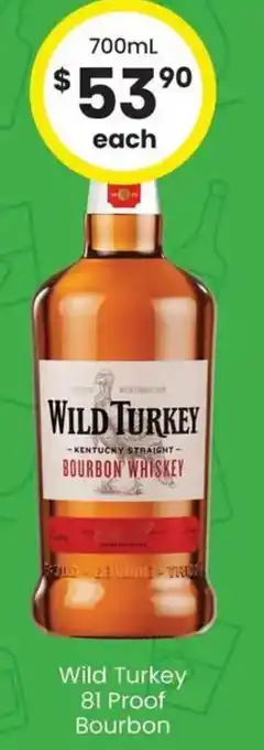 The Bottle O Wild Turkey 81 Proof Bourbon offer
