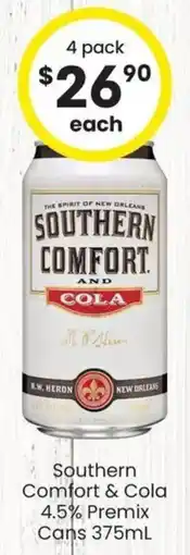The Bottle O Southern Comfort & Cola 4.5% Premix Cans offer