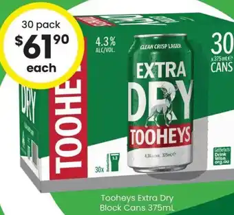 The Bottle O Tooheys Extra Dry Block Cans offer