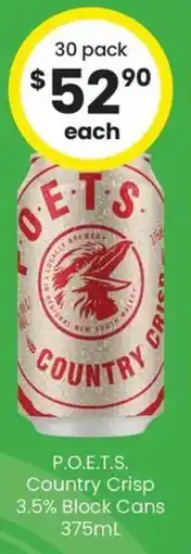 The Bottle O P.O.E.T.S. Country Crisp 3.5% Block Cans offer