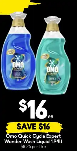 Drakes Omo Quick Cycle Expert Wonder Wash Liquid offer