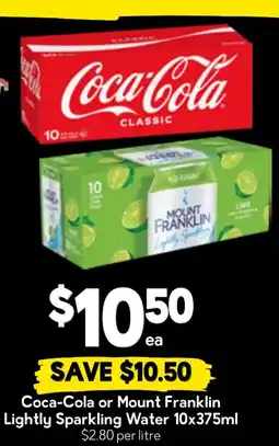 Drakes Coca-Cola or Mount Franklin Lightly Sparkling Water offer