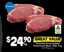 Drakes Australian Economy Beef Porterhouse Steak - Bulk Tray offer